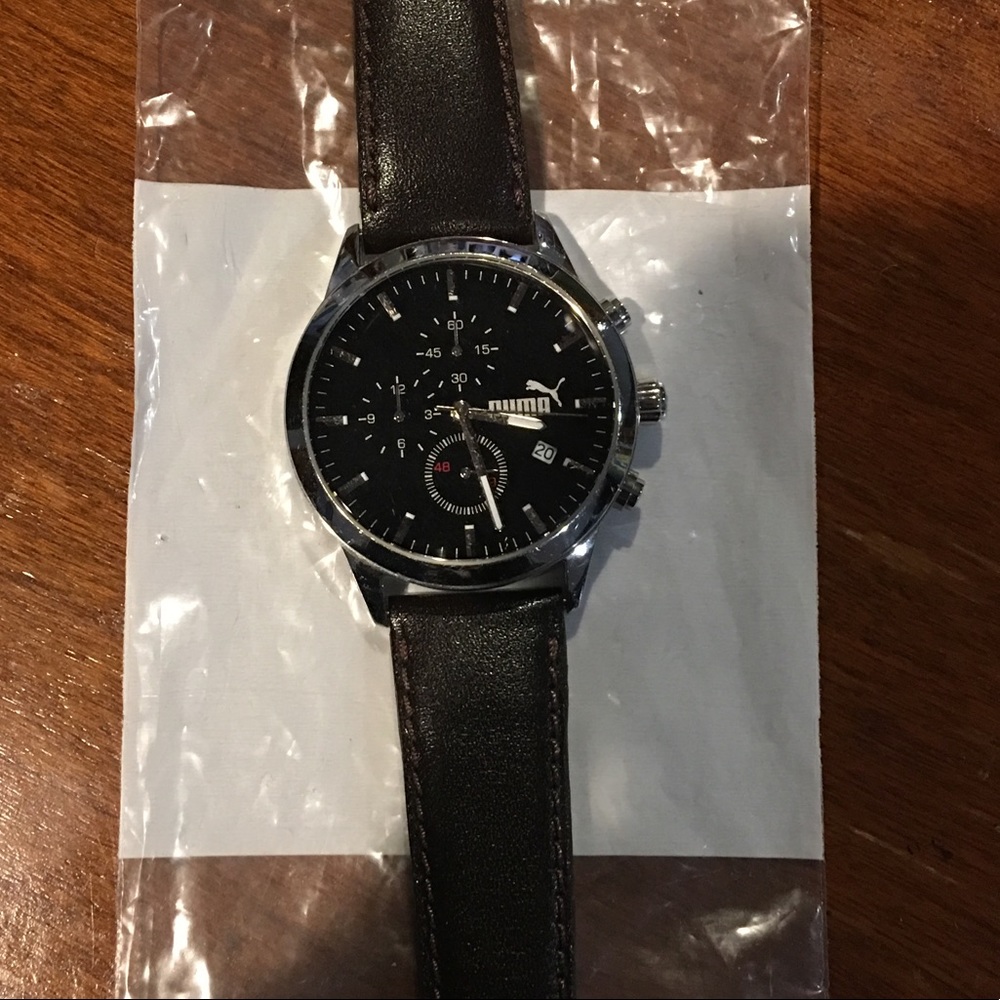 Puma Watch with Brown Leather Band